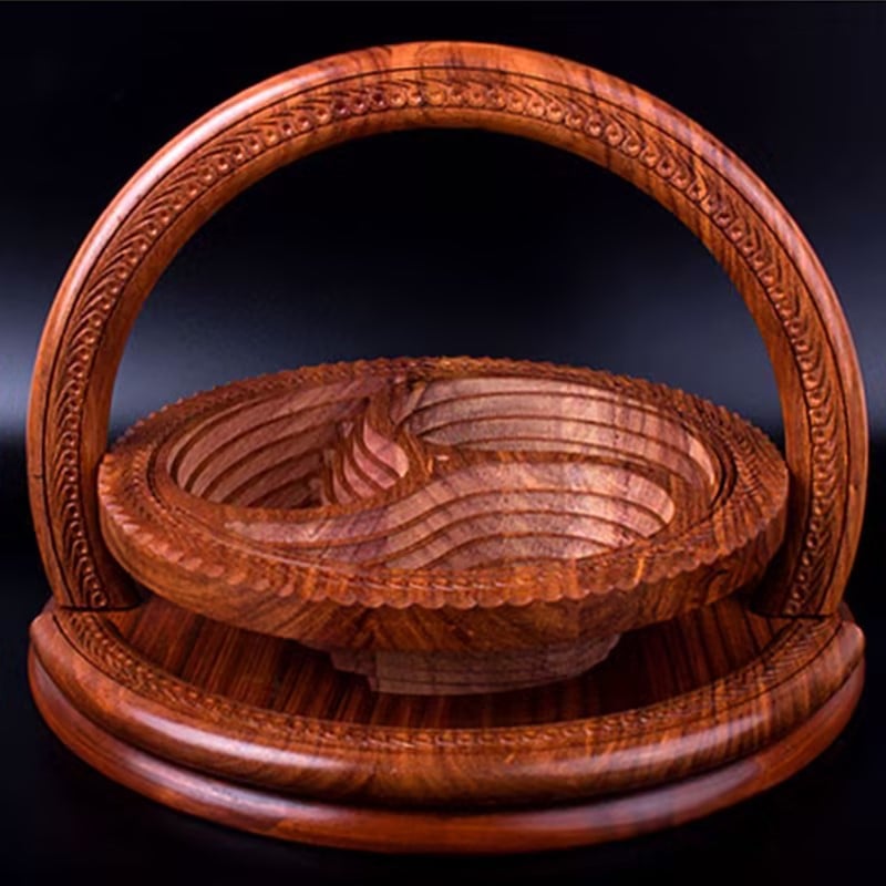 49 % DE RÉDUCTION 🔥 - Assiette à fruits en bois sculpté à la main 