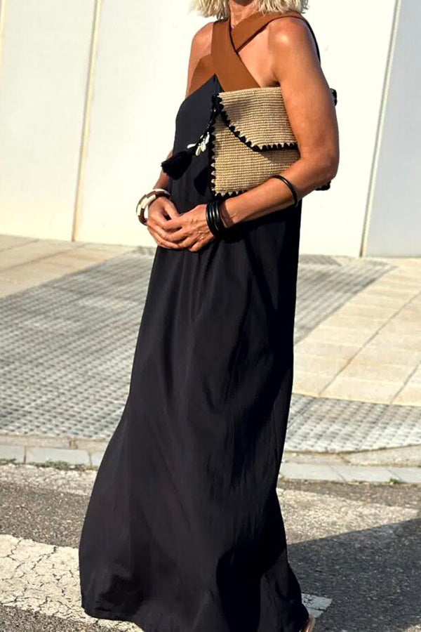 Robe sans manches à dos croisé pour femme 
