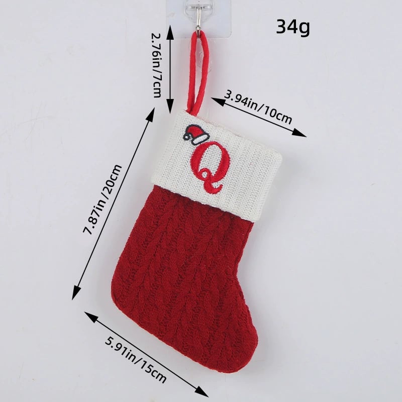 🧦Personalized letter knitted Christmas stocking fireplace ornament