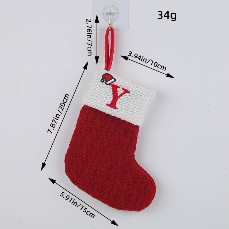 🧦Personalized letter knitted Christmas stocking fireplace ornament