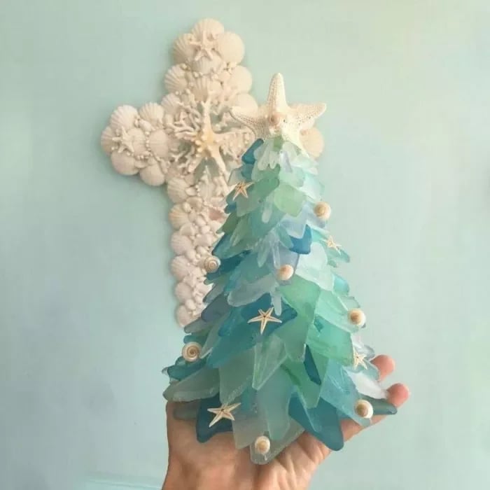 Soldes - 49 % de réduction 🎄Sapin de Noël en verre de mer 