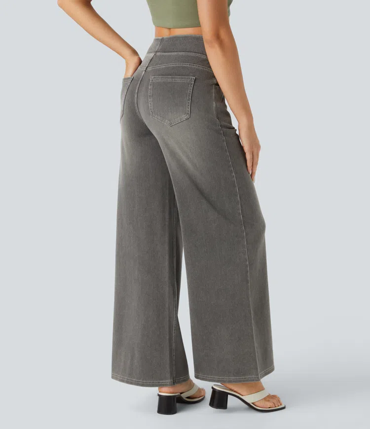 Jean large taille haute super extensible 