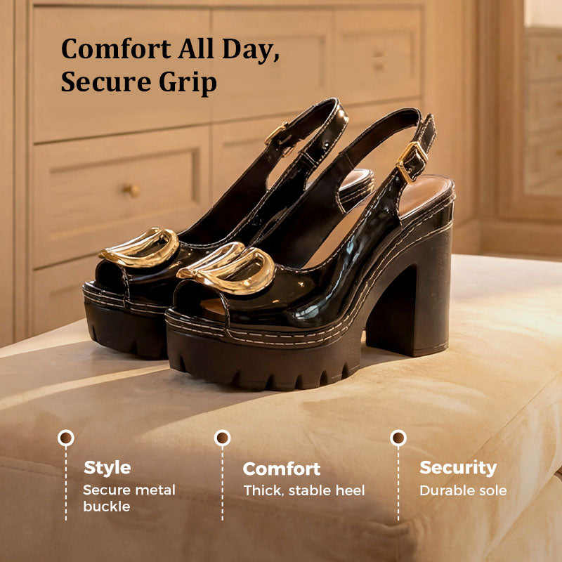 👡 New product launch🔥 Elegant Peep-Toe Buckle Heeled Sandals – Chic Design, Comfortable Heel & Perfect for Any Occasion ✨