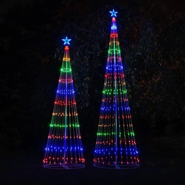 🌈Réductions de Noël anticipées🎄Sapin de Noël d'extérieur animé à LED multicolore 