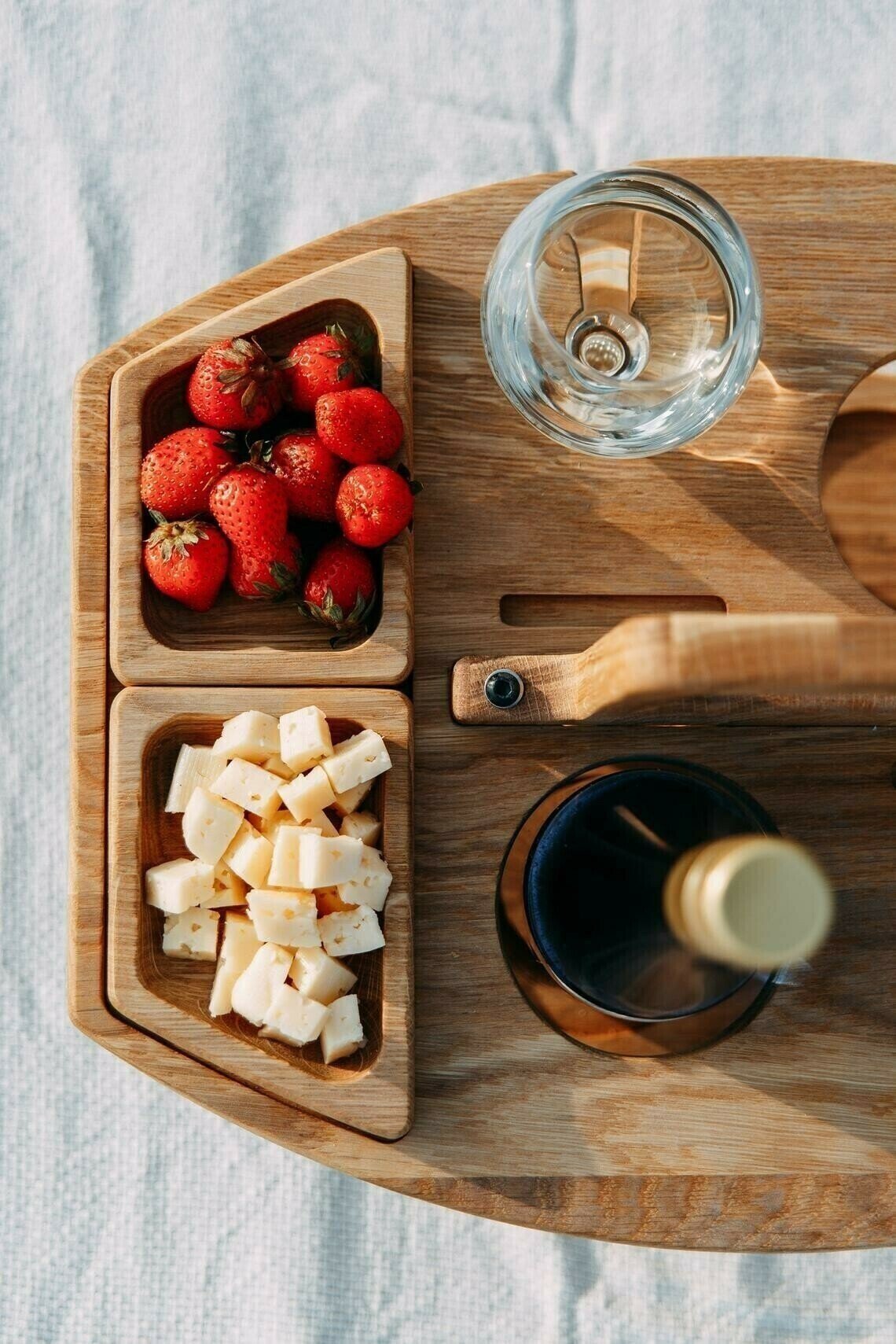 Table à vin de pique-nique d'extérieur portable en bois 
