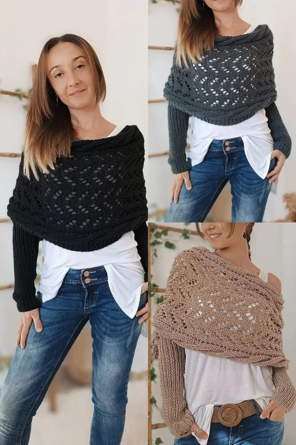 Boléros tricotés pour femmes 