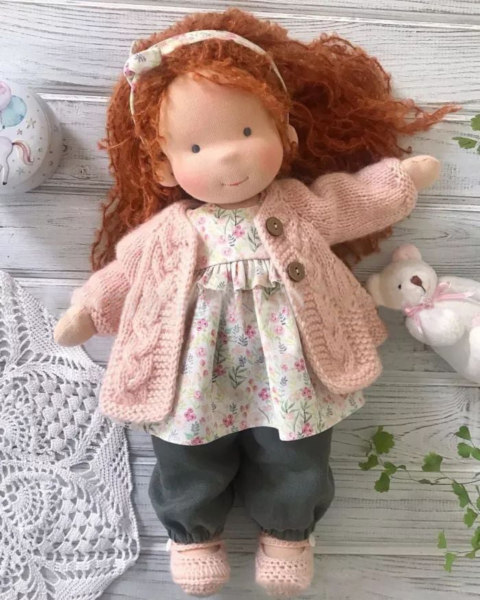🎁🎁Le meilleur cadeau pour les enfants - Poupée Waldorf faite main👧 (Achetez-en 2, livraison gratuite) 