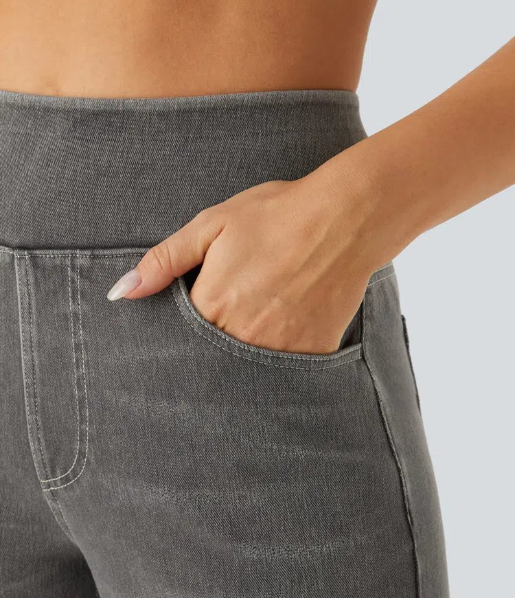 Jean large taille haute super extensible 