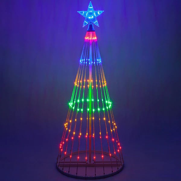 🌈Réductions de Noël anticipées🎄Sapin de Noël d'extérieur animé à LED multicolore 