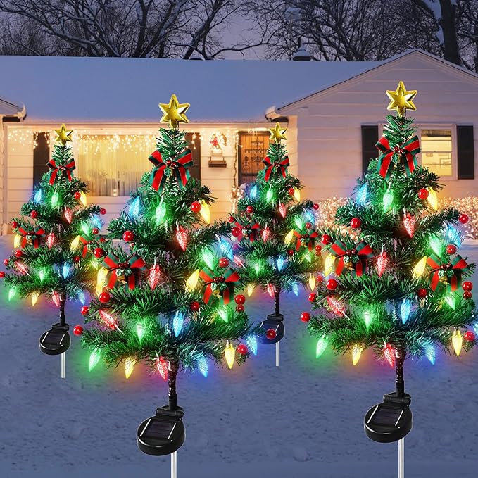🎄 Solar Christmas Tree Light – Add Holiday Magic to Your Outdoors