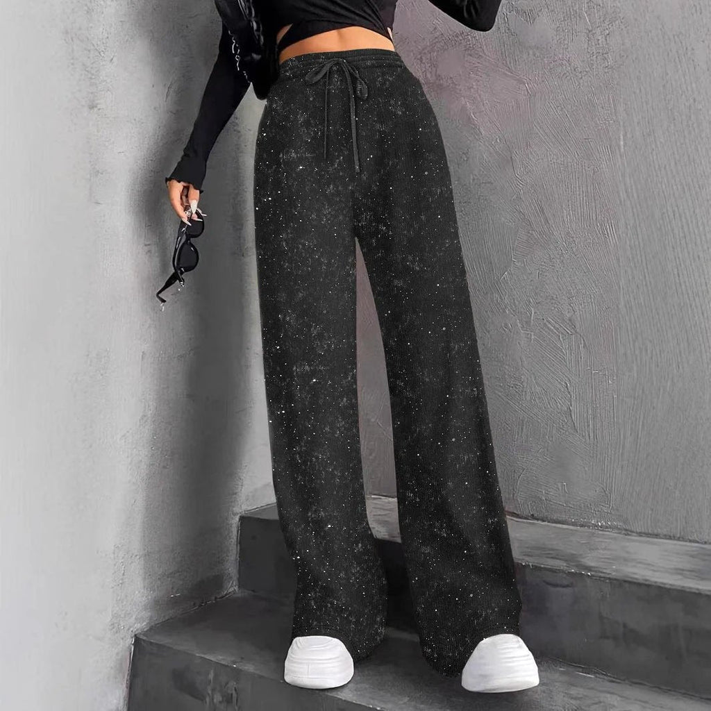 🎅Women's Sequin Sparkle Wide Leg Pants with Elastic Waistband - Buy two and get free shipping!
