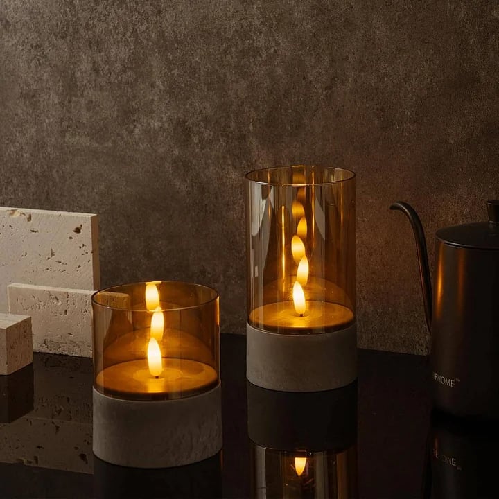 2025 New Arrivals🔥Gold Glass LED Candles(3 PCS)