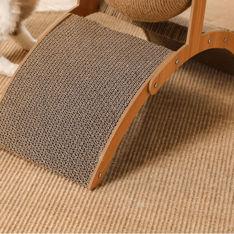 🐱 50% OFF NOW! 💖 Natural Sisal Cat Scratching Ball With Cardboard Pad – Satisfies Scratching, Durable Sisal & Protects Furniture 🧶