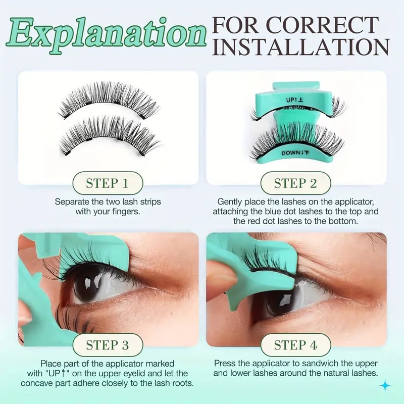 Cils magnétiques réutilisables avec applicateur