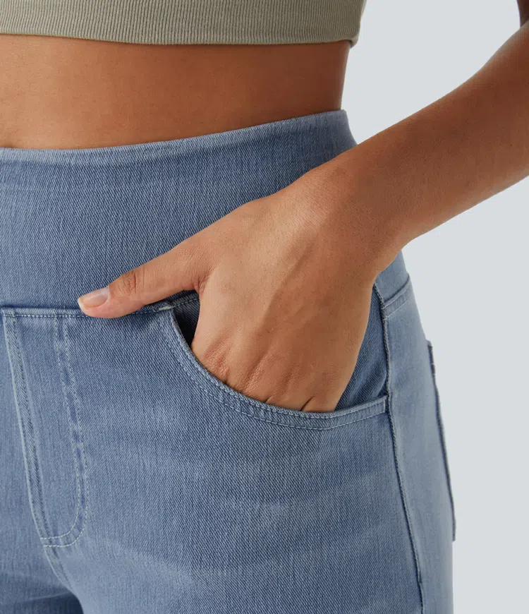 Jean large taille haute super extensible 