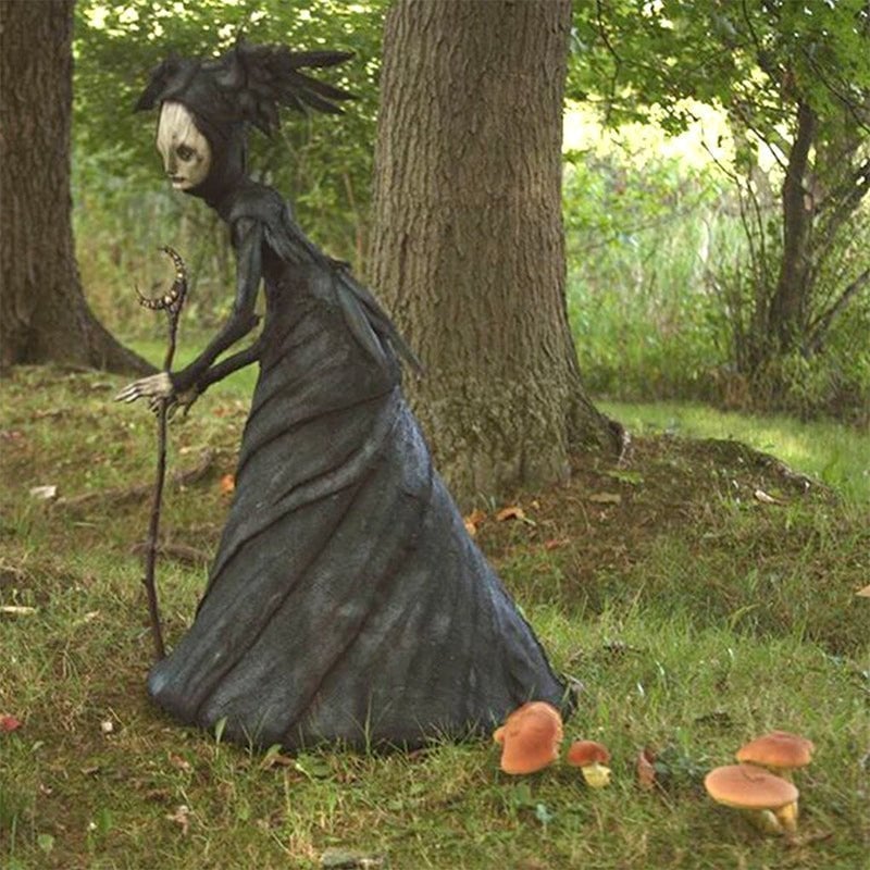 Décoration de jardin d'Halloween en résine représentant une sorcière cauchemardesque 