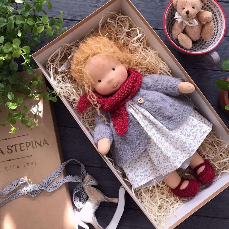 🎁🎁Le meilleur cadeau pour les enfants - Poupée Waldorf faite main👧 (Achetez-en 2, livraison gratuite) 