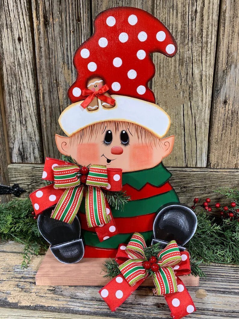 🎄Décoration de Noël en bois🎄[Base incluse] 