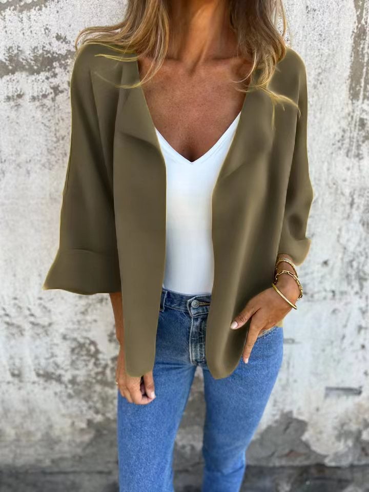 Cardigan décontracté en faux daim