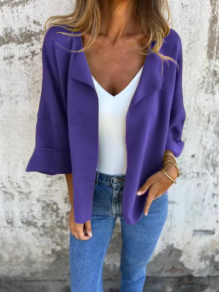 Cardigan décontracté en faux daim