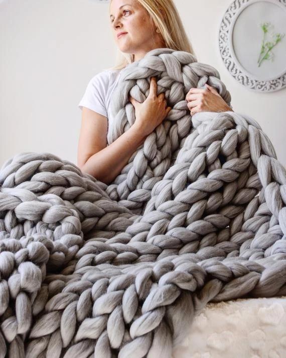 Couverture en tricot épais 