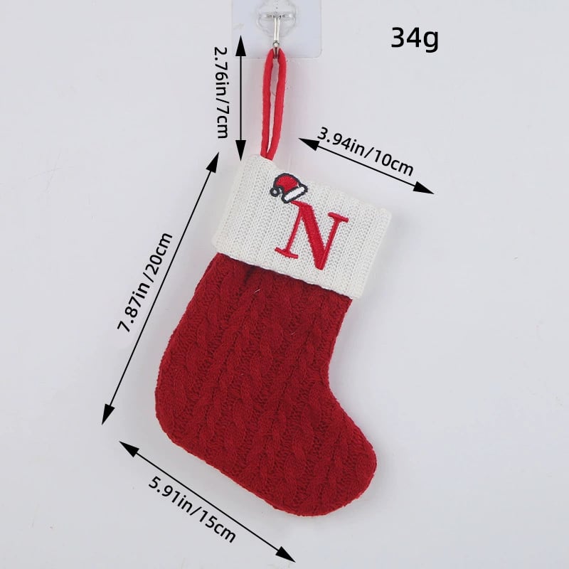 🧦Personalized letter knitted Christmas stocking fireplace ornament