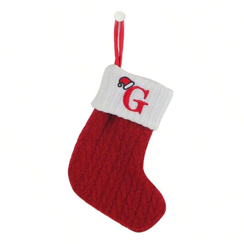 🧦Personalized letter knitted Christmas stocking fireplace ornament