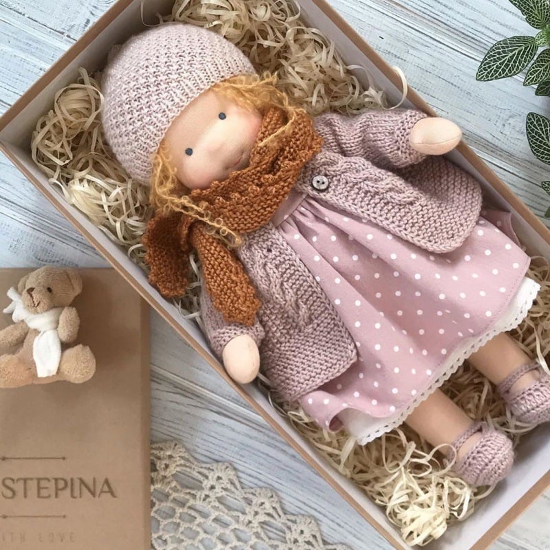 🎁🎁Le meilleur cadeau pour les enfants - Poupée Waldorf faite main👧 (Achetez-en 2, livraison gratuite) 