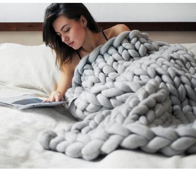 Couverture en tricot épais 