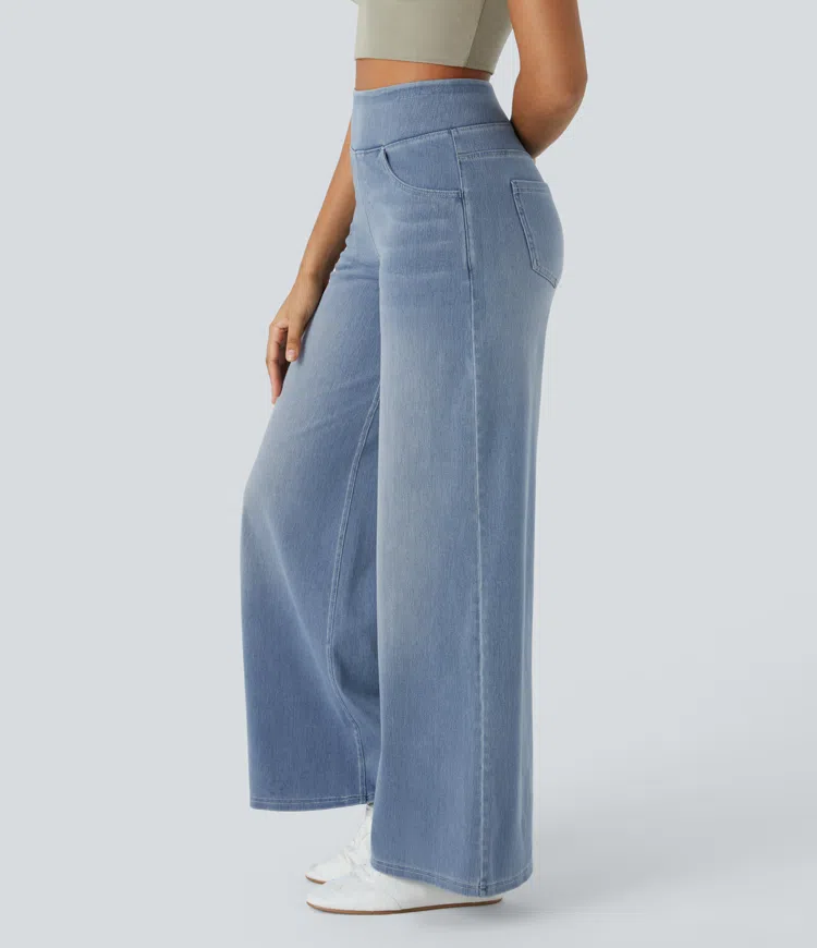 Jean large taille haute super extensible 