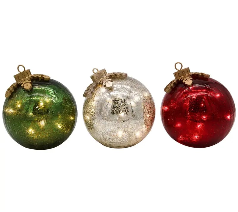 🎅Glass Tabletop Christmas Ornaments[3ct]🔔🎁