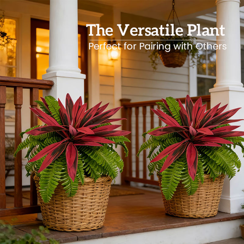 🏡🌿Artificial Red Cordyline Ti Plant – No-Fuss Year-Round Vibrant Foliage!