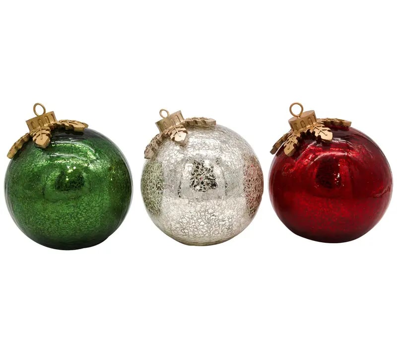 🎅Glass Tabletop Christmas Ornaments[3ct]🔔🎁