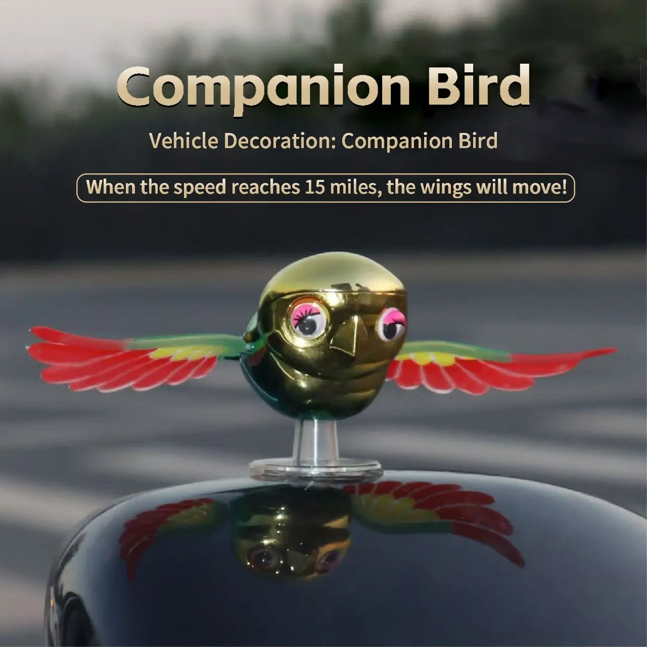 Wind-Powered Flying Bird – Car Mirror Ornament That Flaps While You Drive 🚗💨