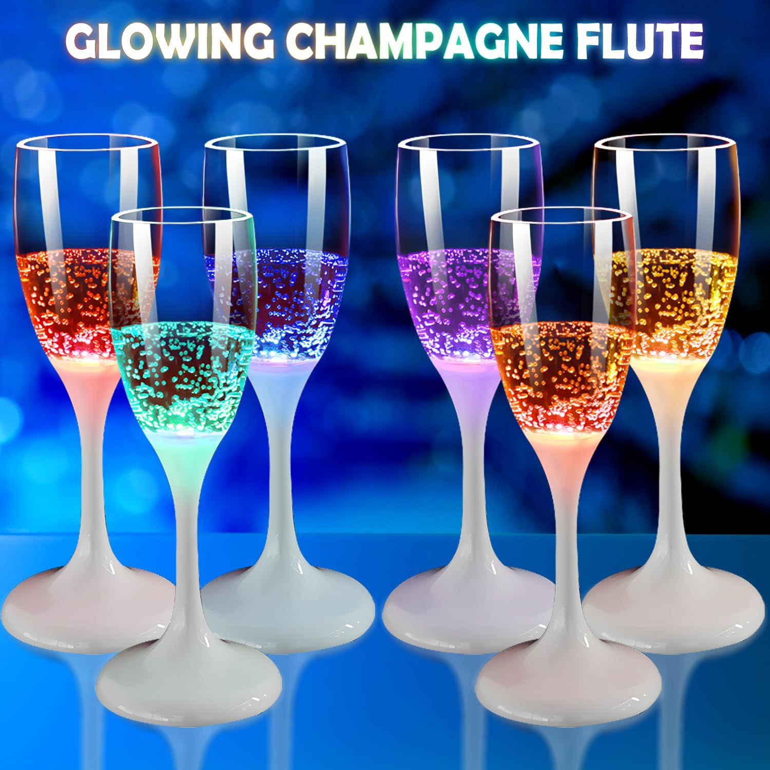 Verres à vin et à champagne lumineux à LED 