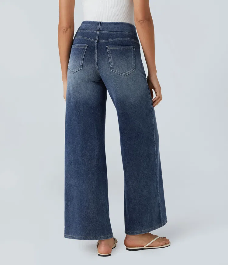 Jean large taille haute super extensible 