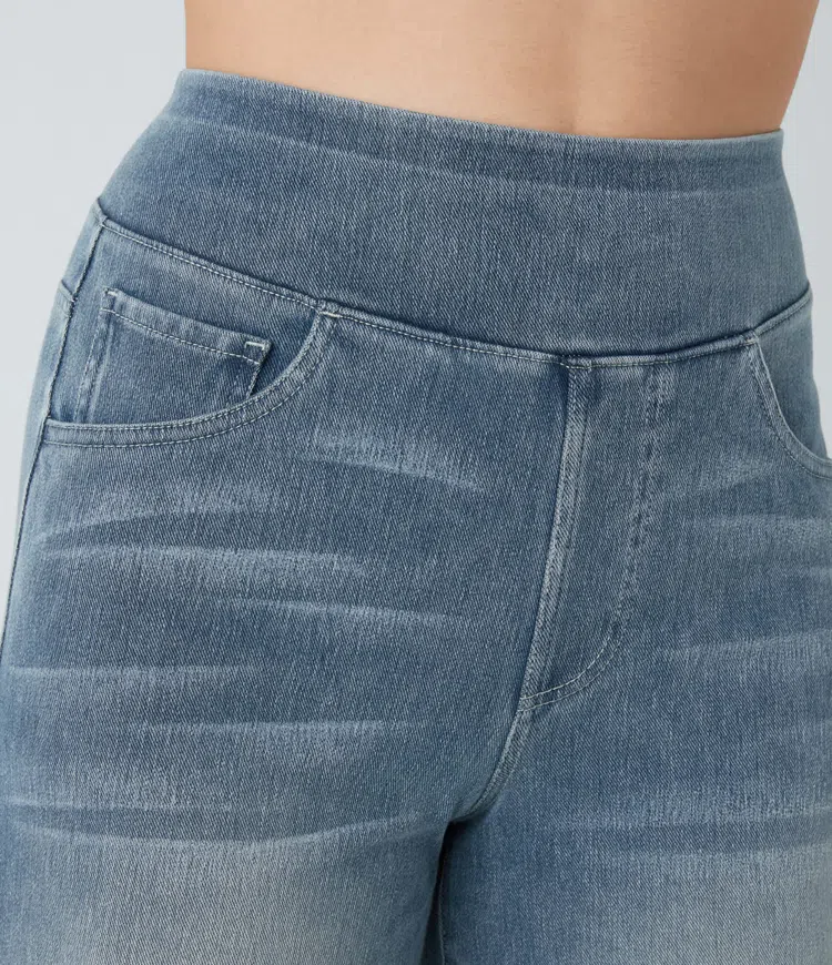 Jean large taille haute super extensible 