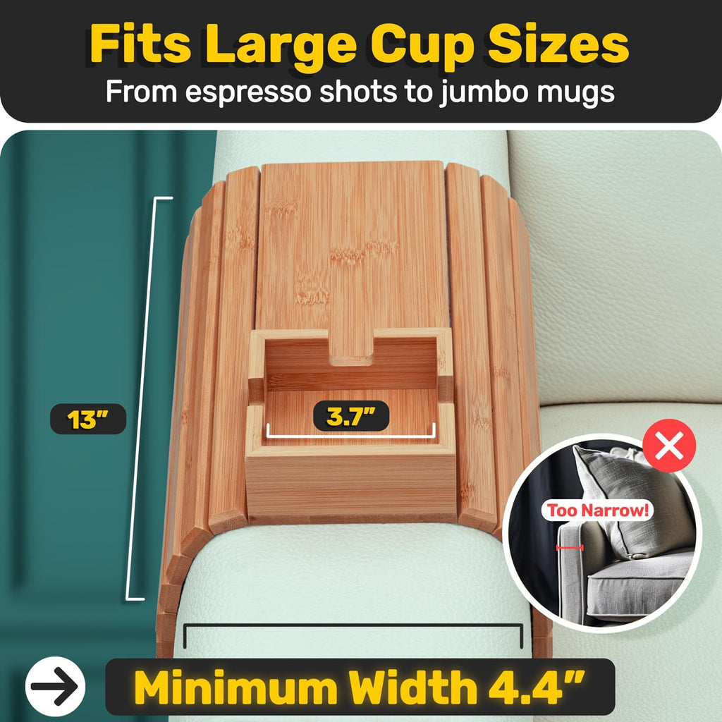 💥Bamboo Couch Cup Holder – Your Sofa’s Best Friend