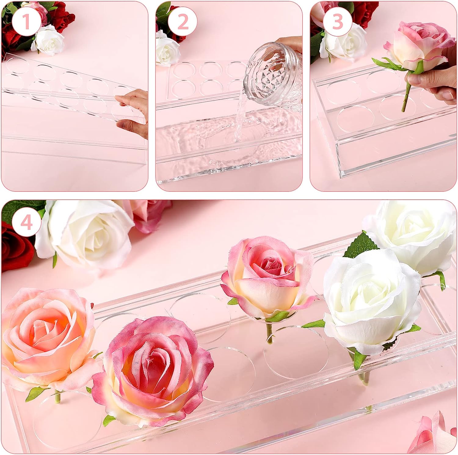 💓Cadeau de fête des mères 💓- Vase à fleurs en acrylique transparent 