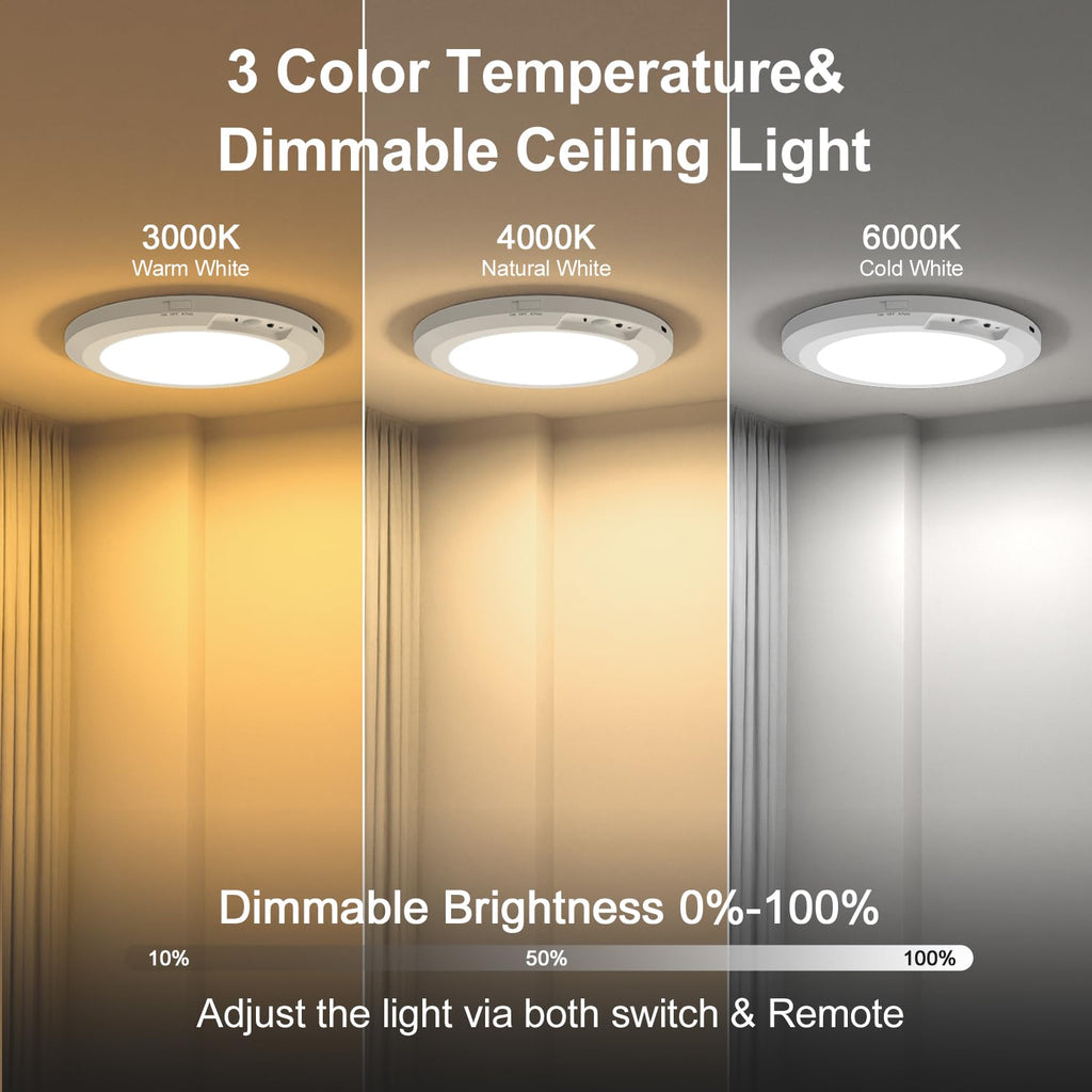 ✨2026 Upgraded Wireless Rechargeable Motion Sensor Ceiling Light with Remote