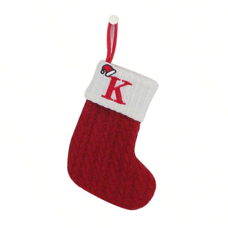🧦Personalized letter knitted Christmas stocking fireplace ornament