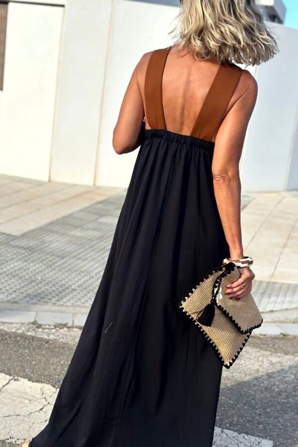 Robe sans manches à dos croisé pour femme 