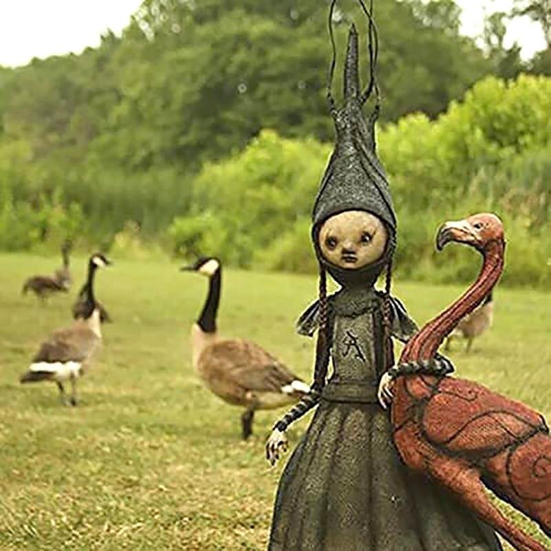 Décoration de jardin d'Halloween en résine représentant une sorcière cauchemardesque 
