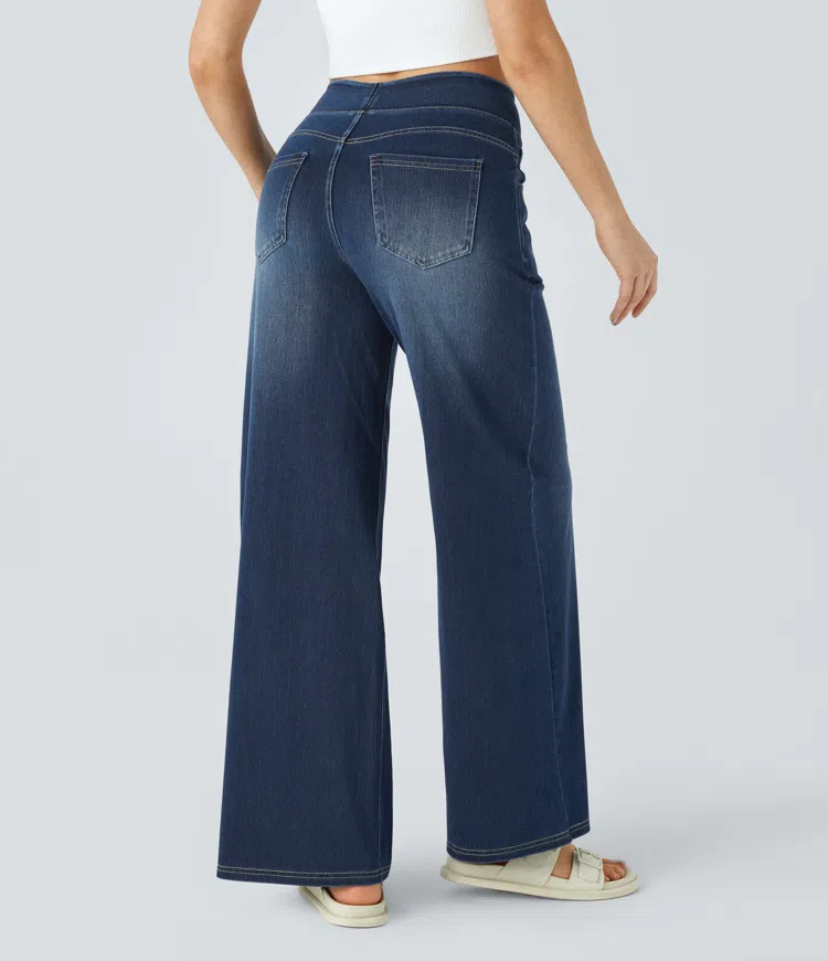 Jean large taille haute super extensible 
