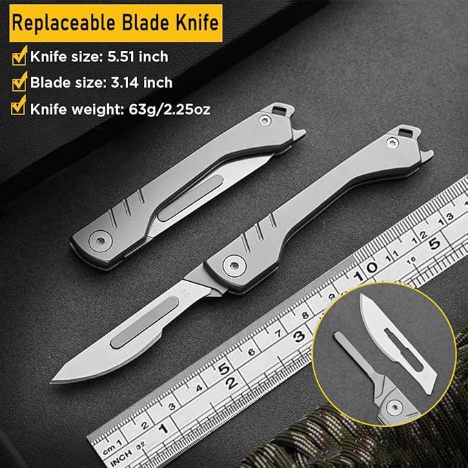 ⏰🏆Couteau scalpel pliant avec 10 lames remplaçables 