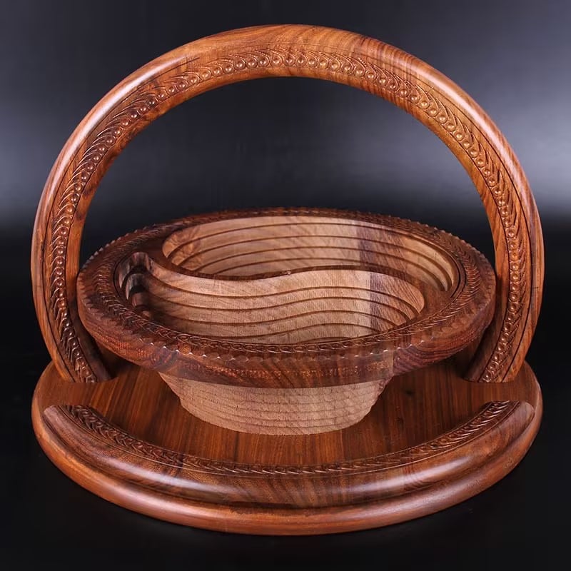 49 % DE RÉDUCTION 🔥 - Assiette à fruits en bois sculpté à la main 