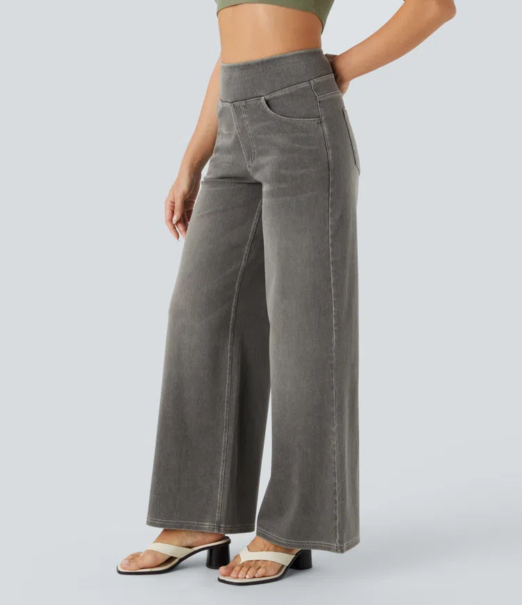 Jean large taille haute super extensible 