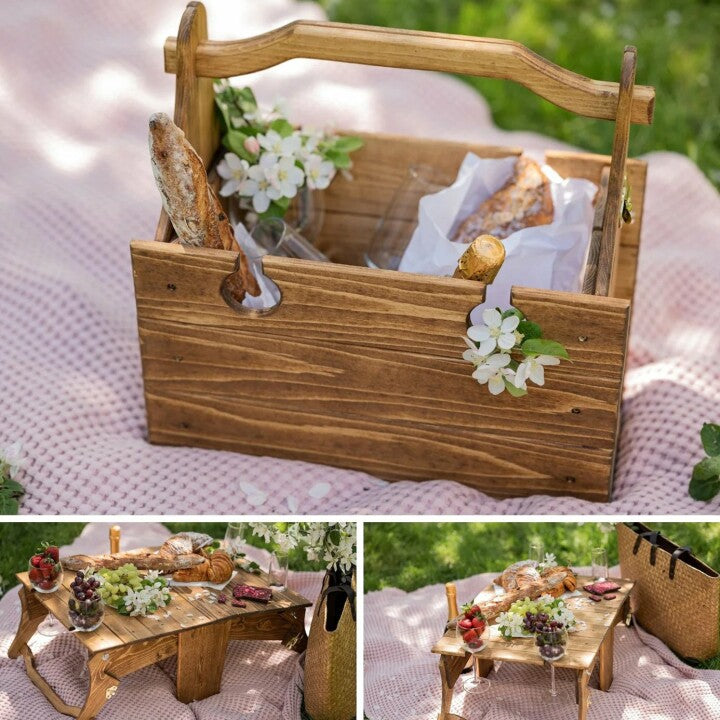 Table pliante pour panier de pique-nique - Couture manuelle à faire soi-même 