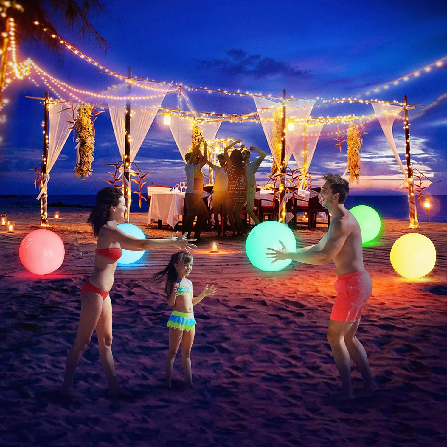 ballons de plage lumineux à LED 16 couleurs 