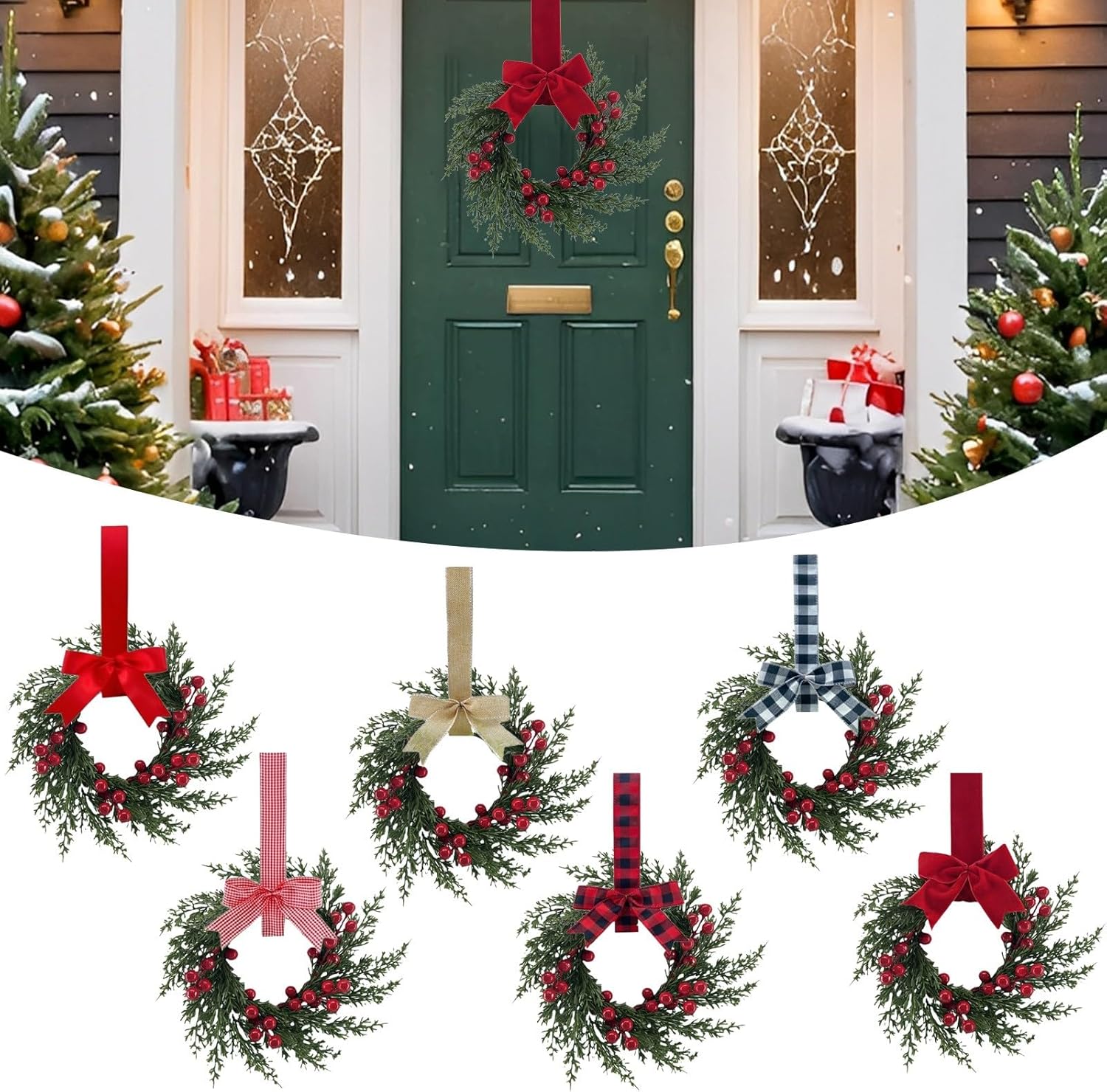 🎄 Versatile Mini Christmas Wreaths – Perfect Festive Decor for Every Corner!